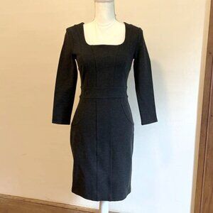 PINK TARTAN Charcoal Grey Melange Stretch Bodycon Dress SZ XS